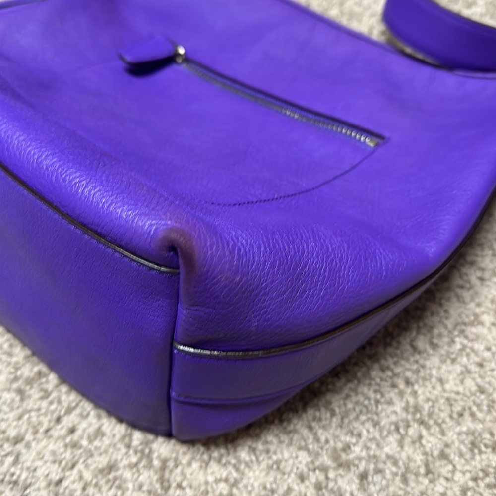 Purple leather Coach bag - Picture 6 of 9